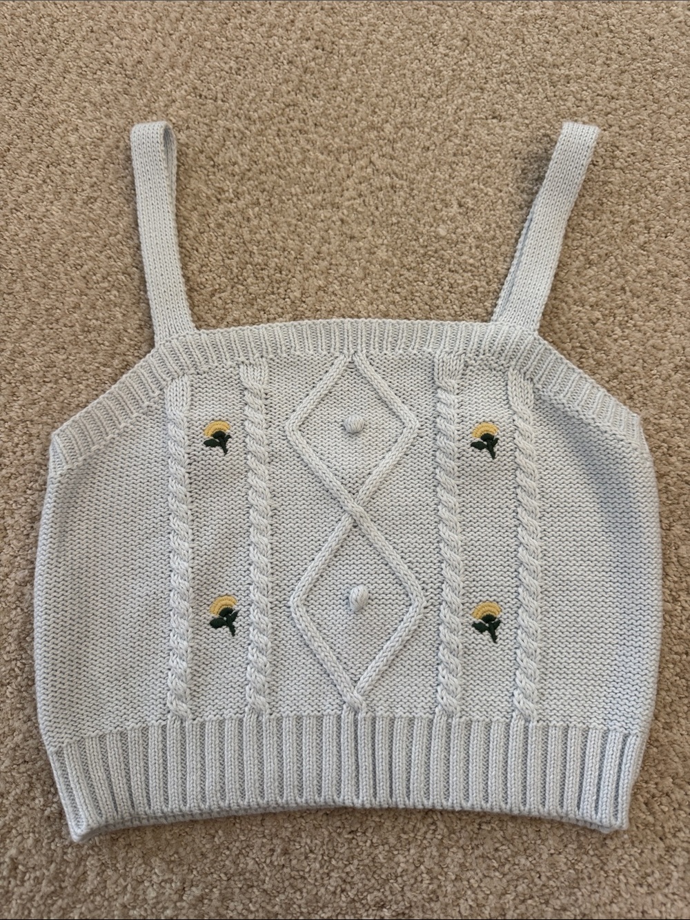 Women’s Wild Fable Light Blue Cable-Knit Crop Tank Sweater